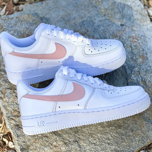 Grey Pink Custom Sneakers Air Force 1