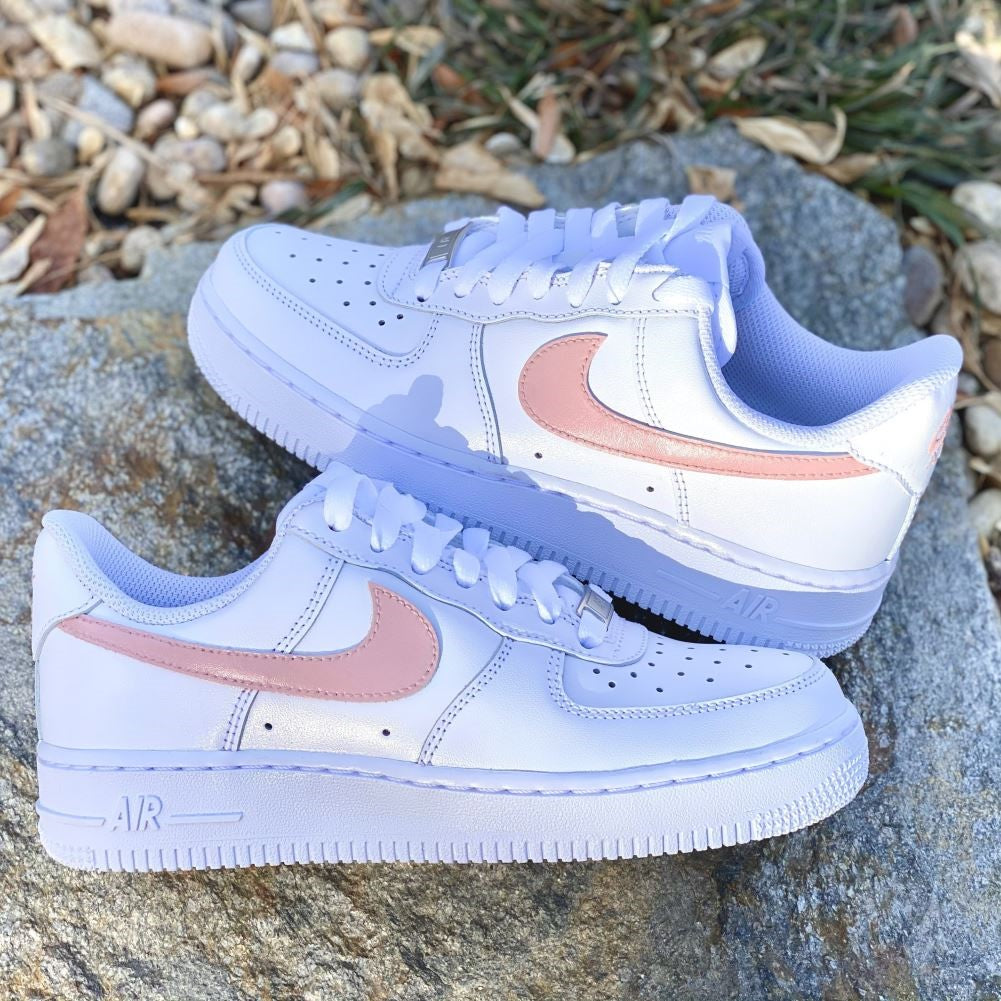 Grey Pink Custom Sneakers Air Force 1