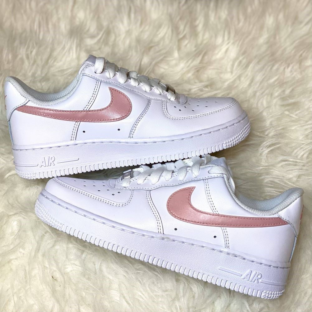 Grey Pink Custom Sneakers Air Force 1
