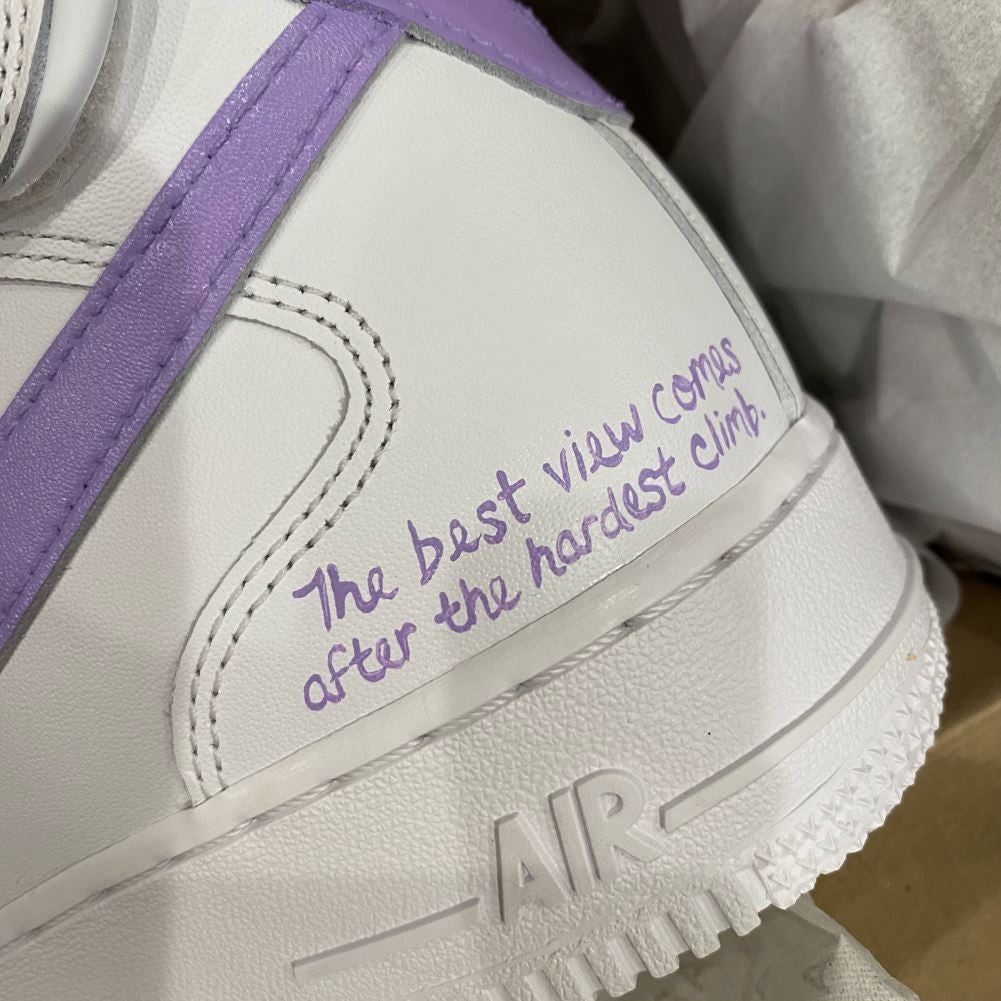 Purple Word Custom Sneakers Air Force 1