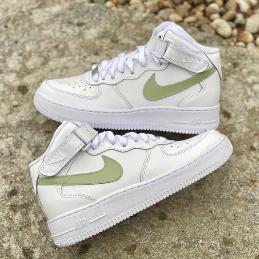 Dark Green Custom Sneakers Air Force 1 Mid
