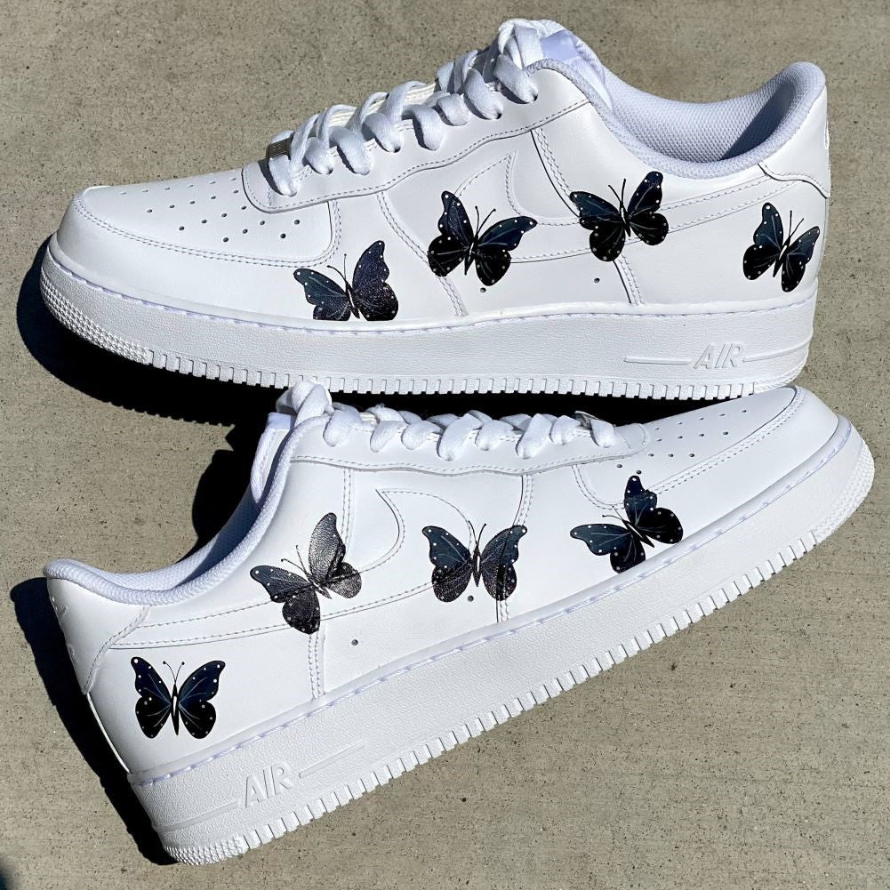 Black Butterflies Custom Sneakers Air Force 1
