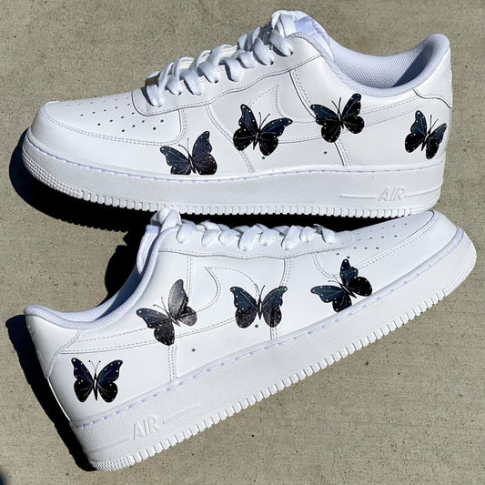 Black Butterflies Custom Sneakers Air Force 1
