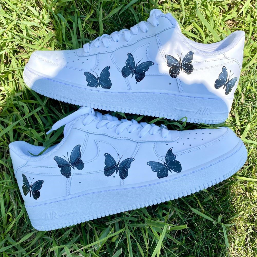 Black Butterflies Custom Sneakers Air Force 1