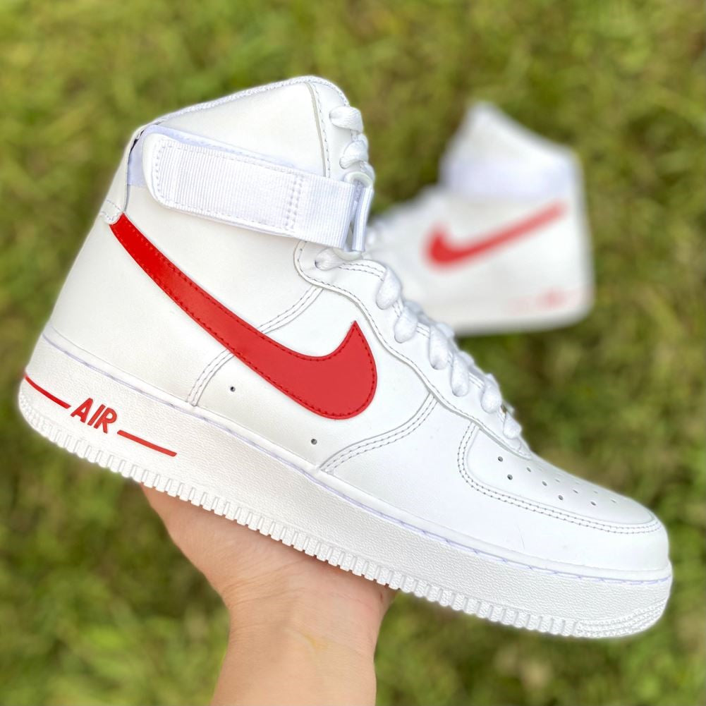 Red Custom Sneakers Air Force 1 High