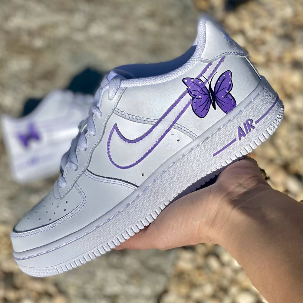 Purple Butterfly Custom Sneakers Air Force 1