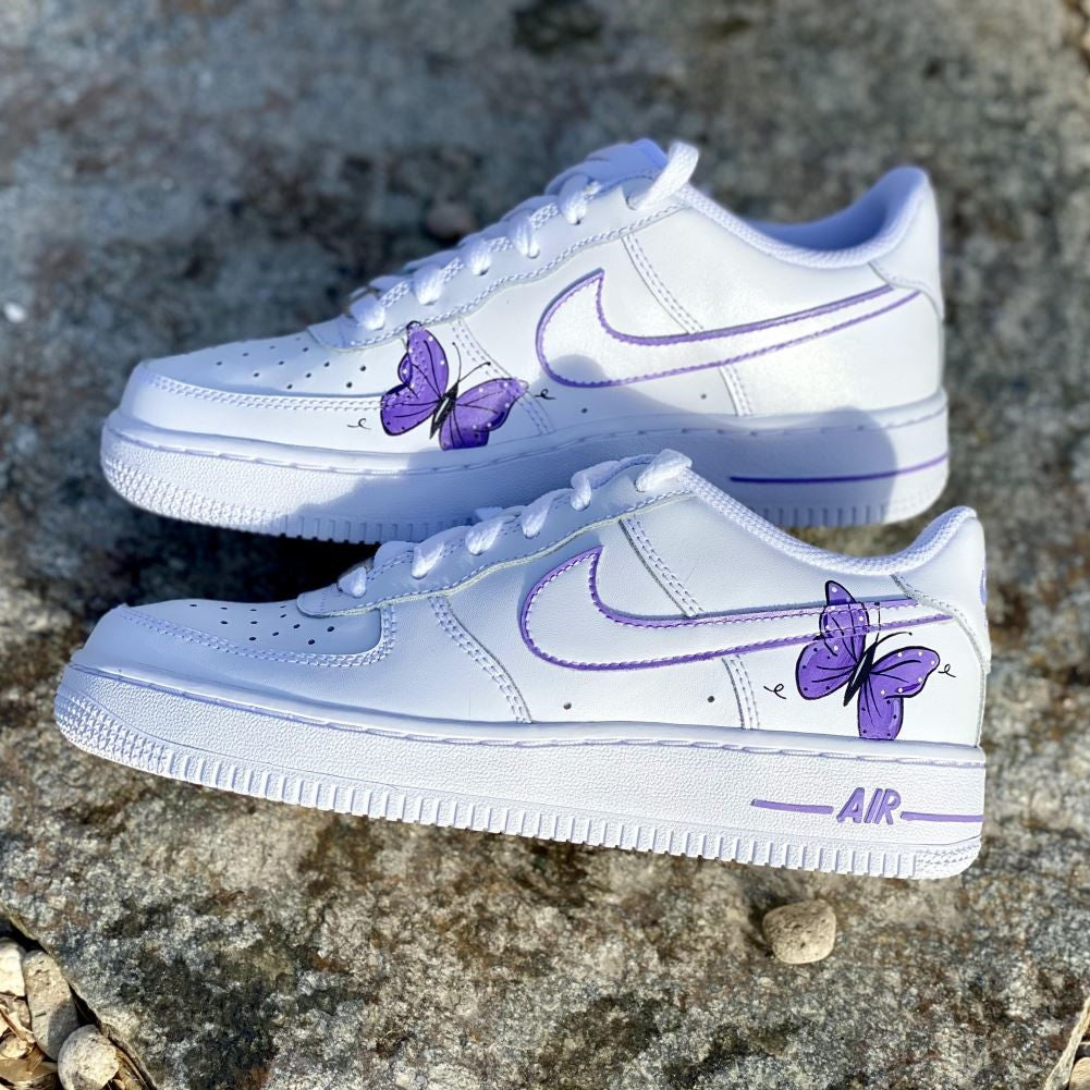 Purple Butterfly Custom Sneakers Air Force 1