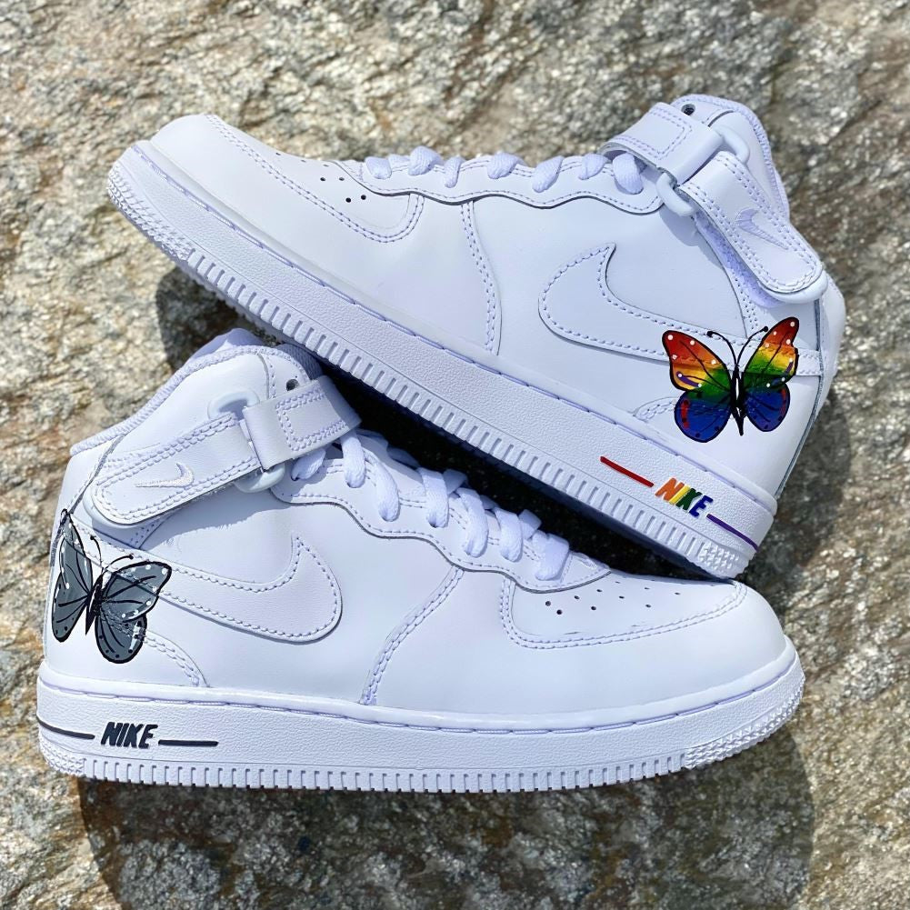 Colorful Butterfly Custom Sneakers Air Force 1 Mid