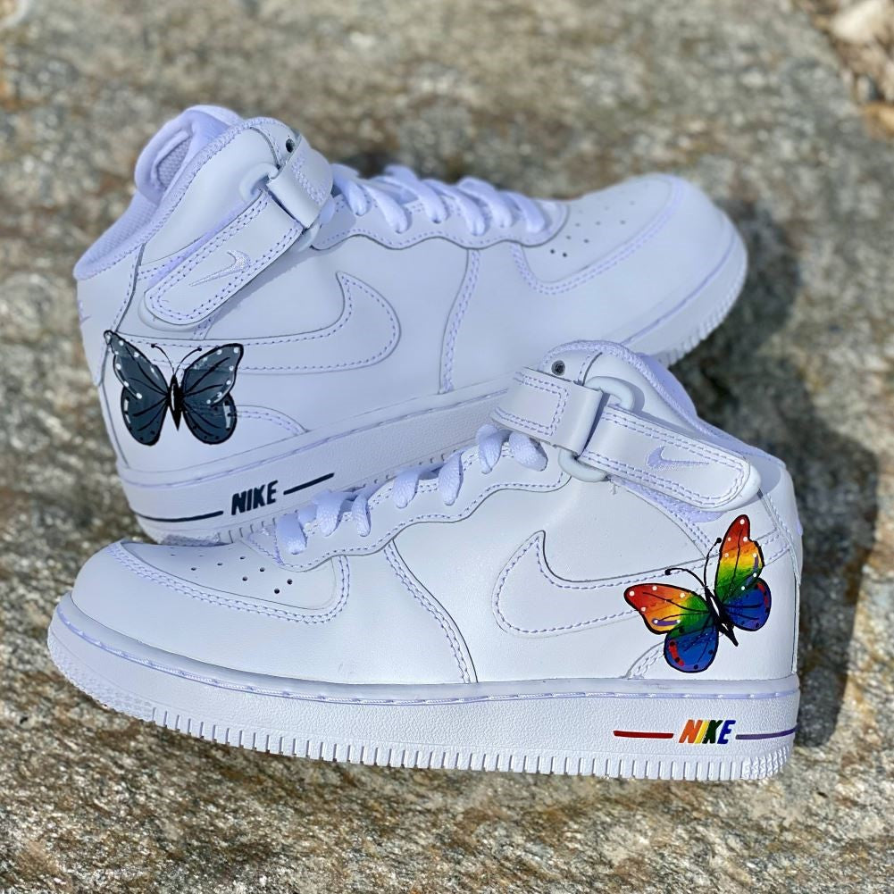 Colorful Butterfly Custom Sneakers Air Force 1 Mid