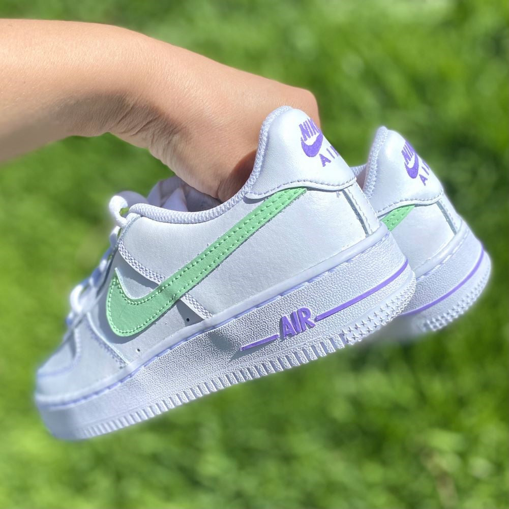 Green Purple Custom Sneakers Air Force 1