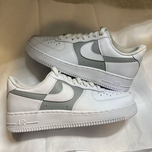 Grey White Custom Sneakers Air Force 1