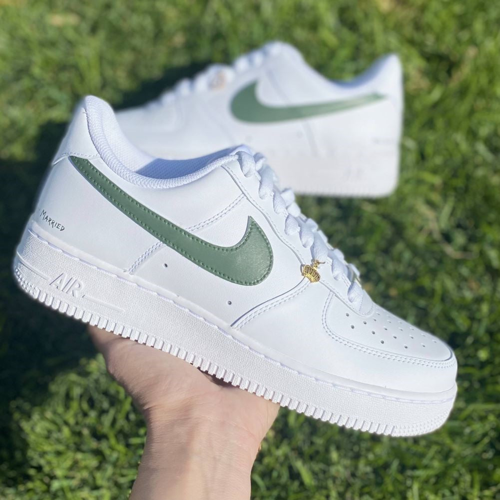 Dark Green Custom Sneakers Air Force 1