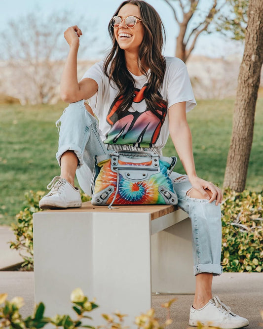 Hand Painted Tie Dye Custom Crossbody Purse