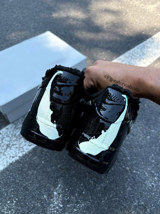Hand Painted Black Venom Custom Air Force 1 Sneakers
