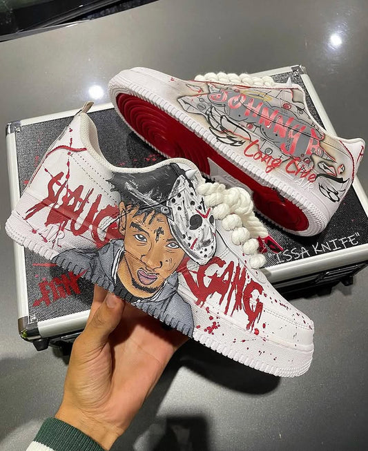 Hand Painted Custom Air Force 1 Graffiti Style Sneakers