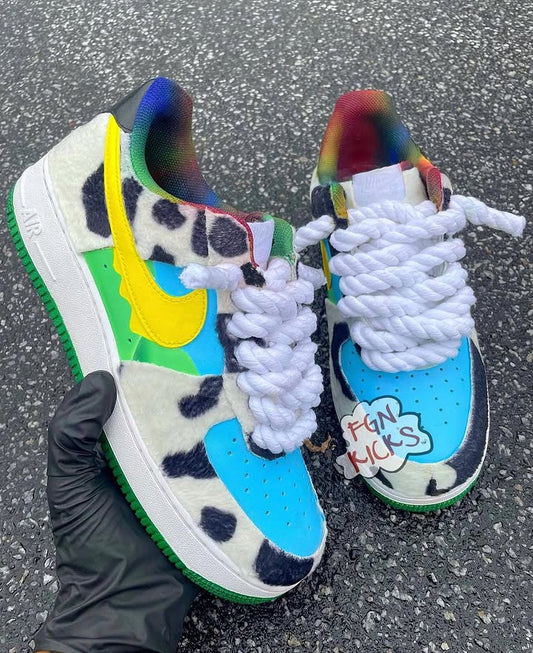 Hand Painted Cow Print Custom Air Force 1 Sneakers