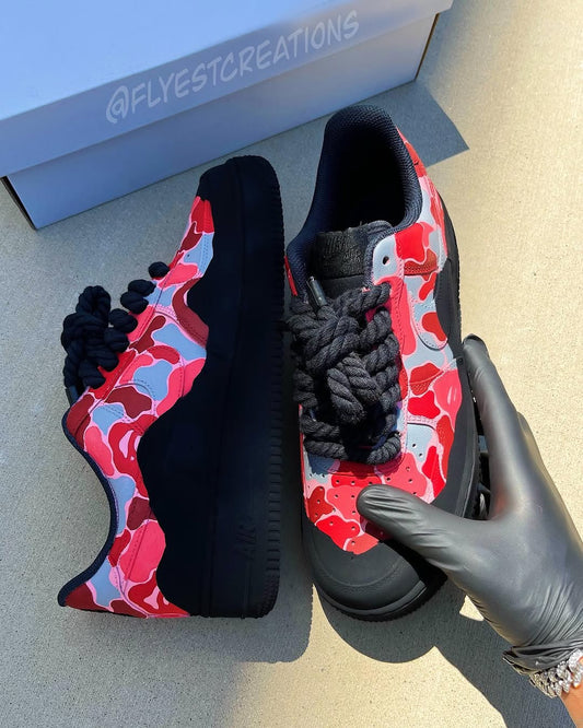 Hand Painted Camo Custom Air Force 1 Sneakers