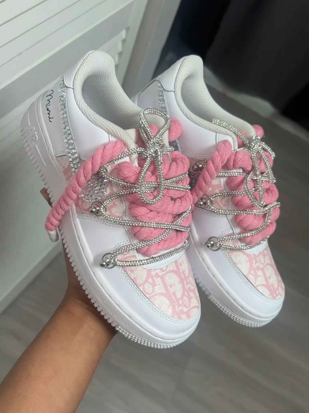 Hand Painted Pink Custom Air Force 1 Sneakers