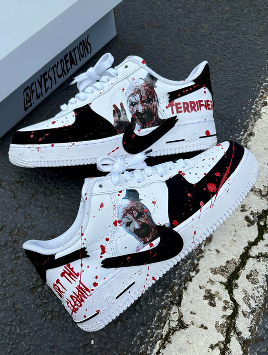 Hand Painted Terrifier Art The Clown Custom Air Force 1