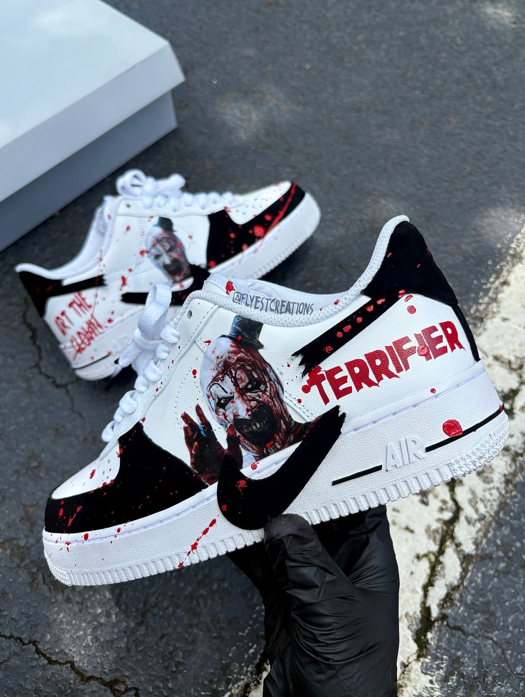 Hand Painted Terrifier Art The Clown Custom Air Force 1