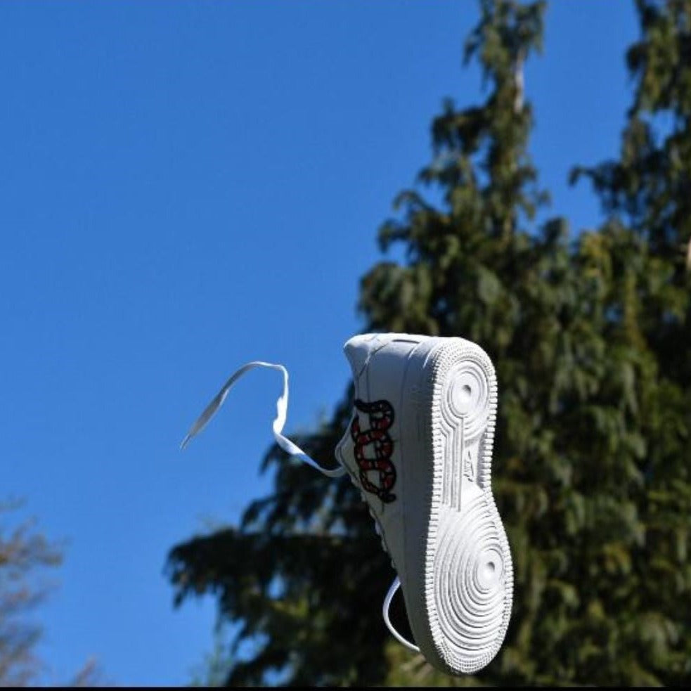 Red Snake Custom Sneakers Air Force 1