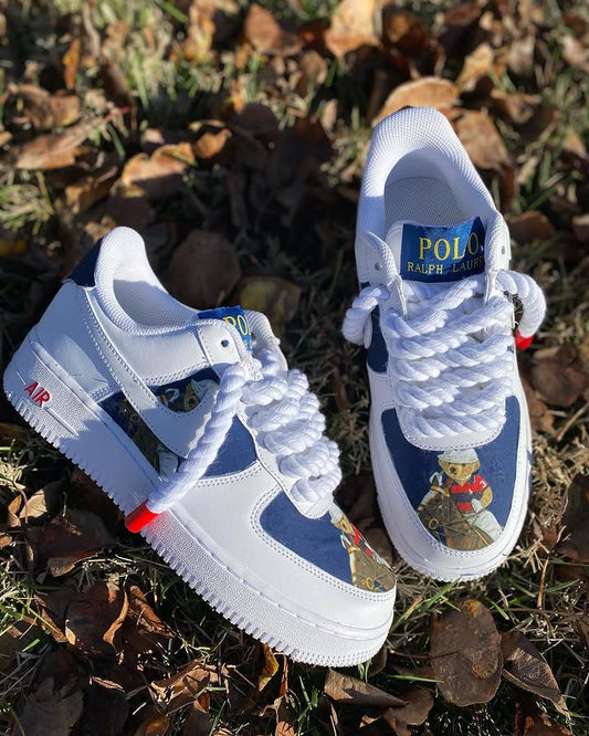 Hand Painted Polo Bear Custom Air Force 1 Sneakers