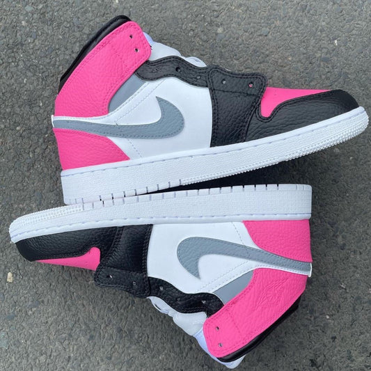 Pink Grey Custom Sneakers Air Jordan 1