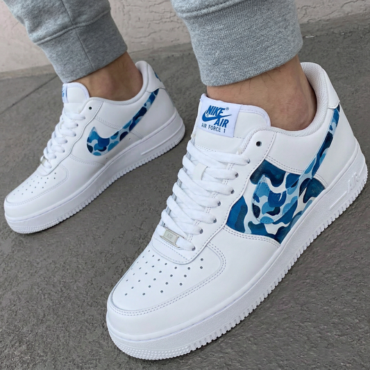 Baby Blue Camo Custom AF 1s Shoes