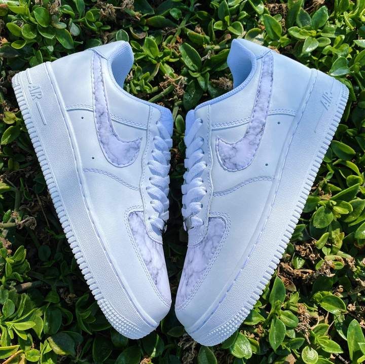Baby Blue Marble Custom Air Force 1 Shoes