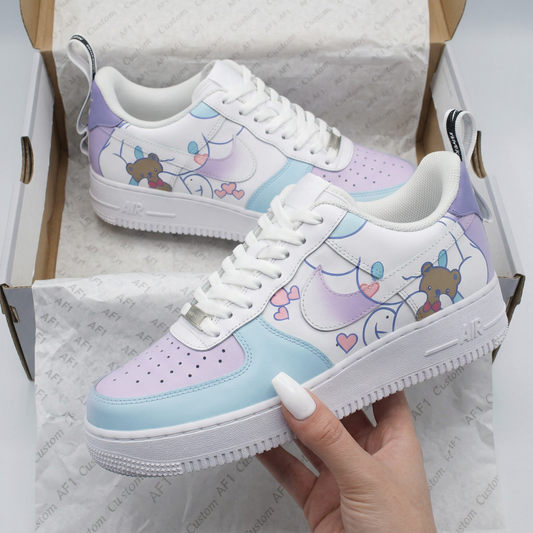 Baby Blue Purple Bears Hearts Bunnies Cinnamoroll Custom AF 1s Shoes