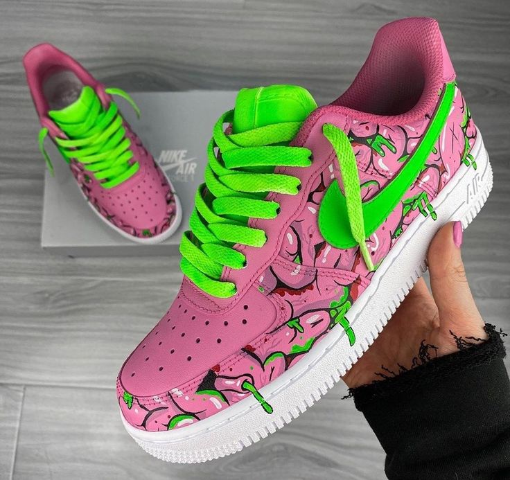 Baby Pink Cherry Pattern Custom Air Force 1 Shoes