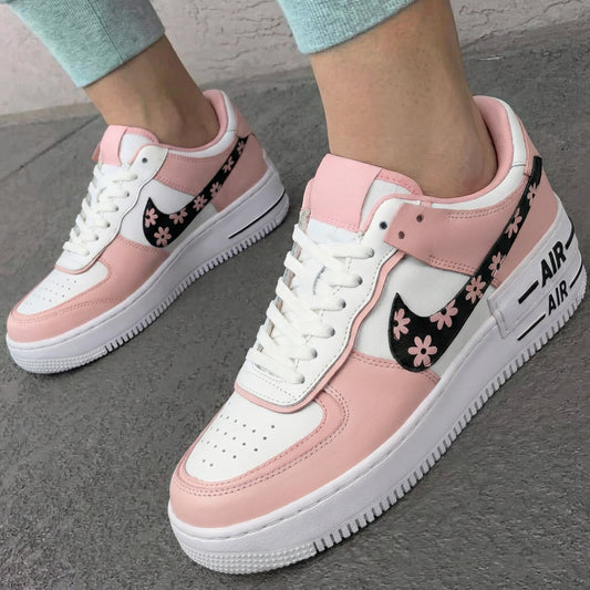 Baby Pink Floral Custom AF 1s Shoes