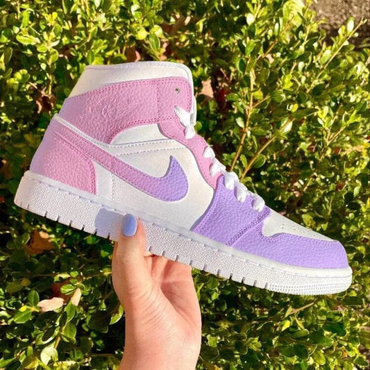 Baby Pink Lavender Custom AJ 1s Shoes