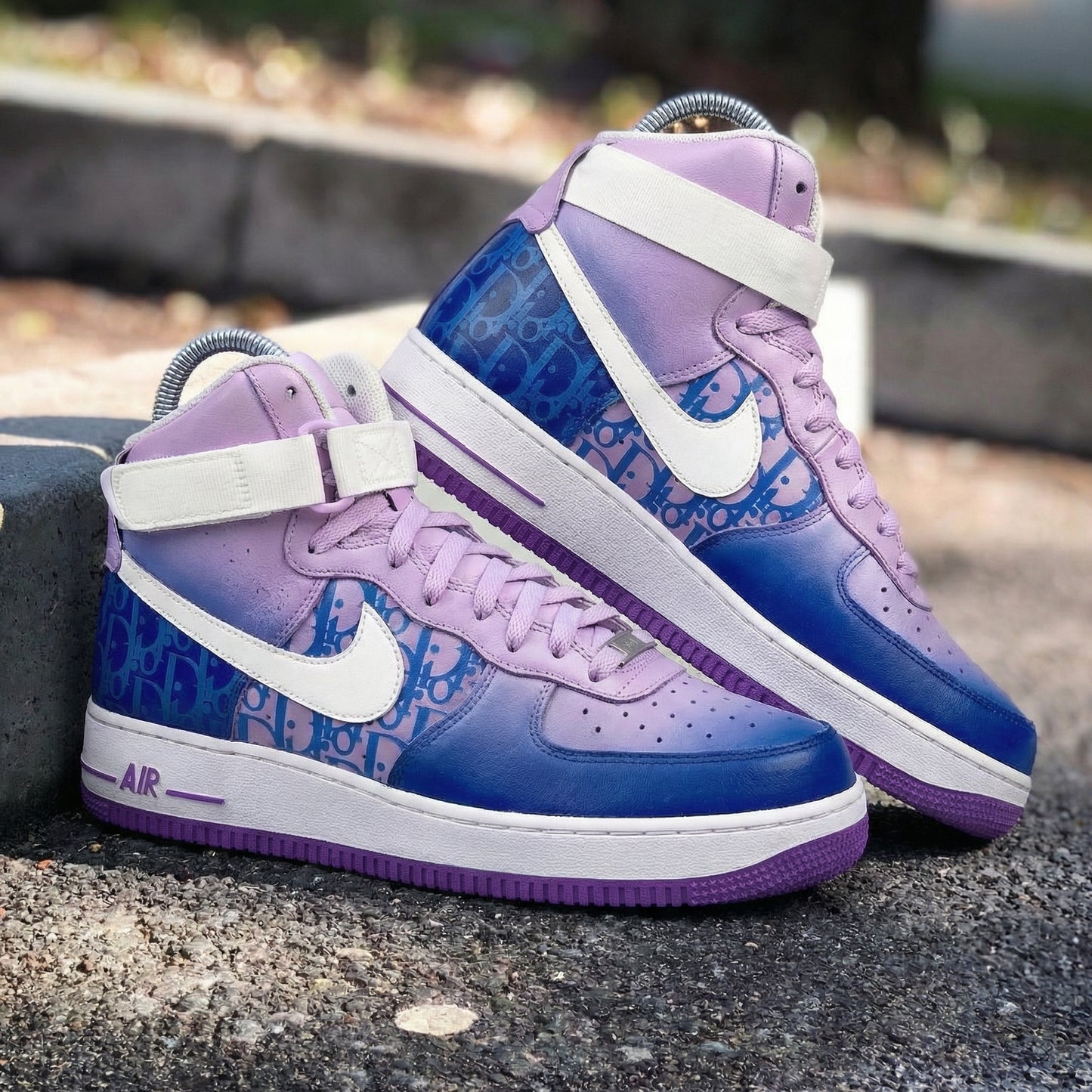 Baby Purple Blue Dior - print Custom AF 1s Shoes