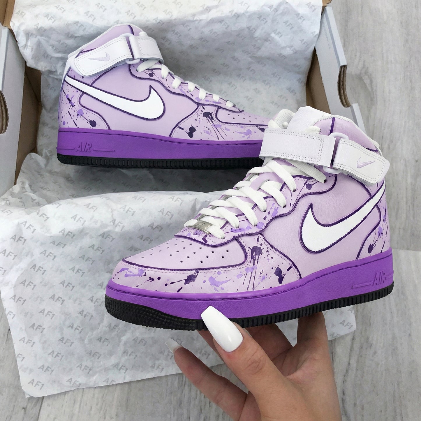 Baby Purple Splash Custom AF 1s Shoes