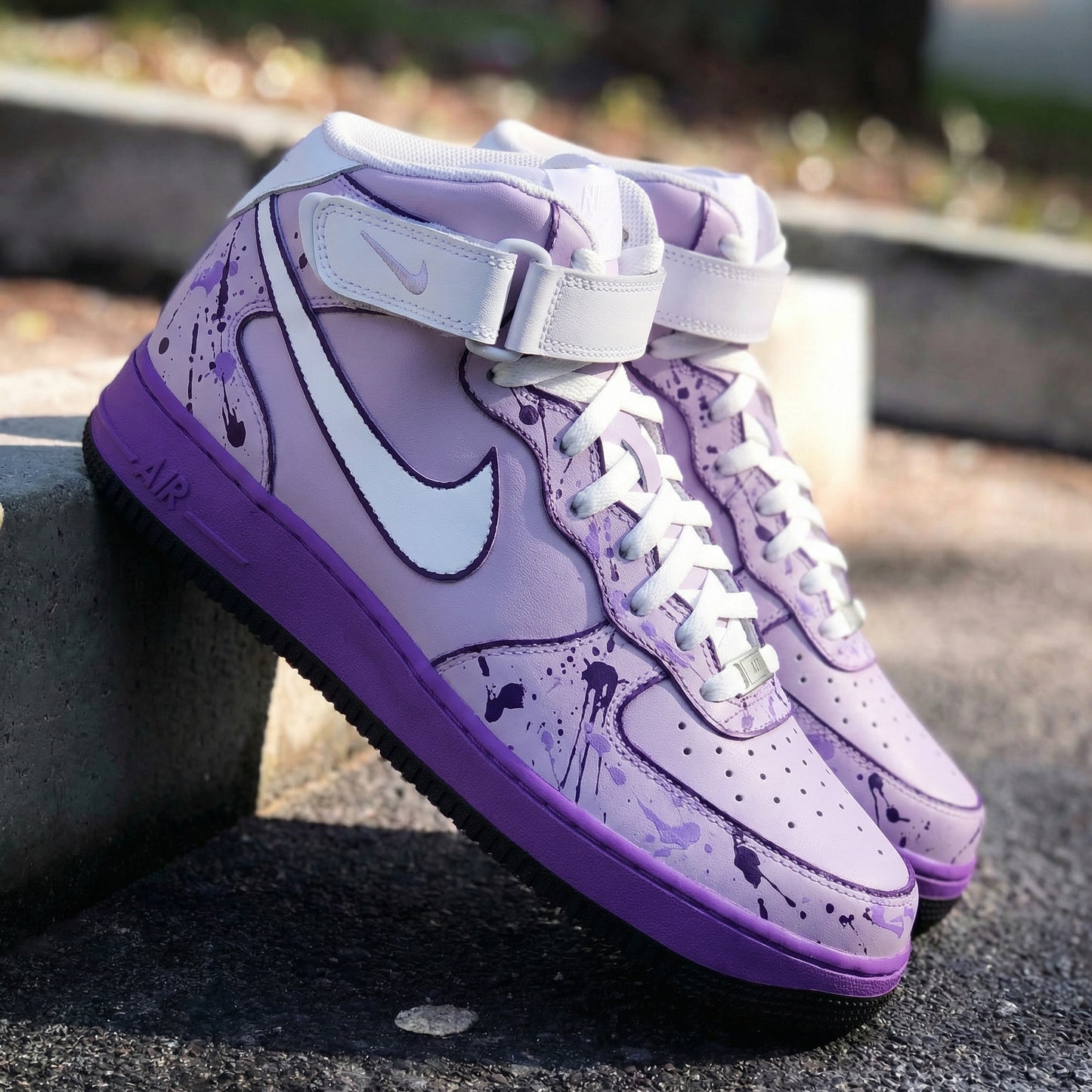 Baby Purple Splash Custom AF 1s Shoes