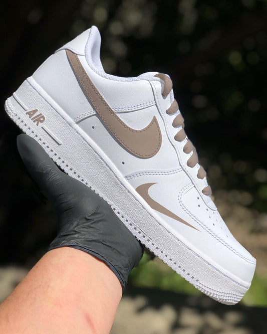 Beige Accented Custom AF 1s Shoes