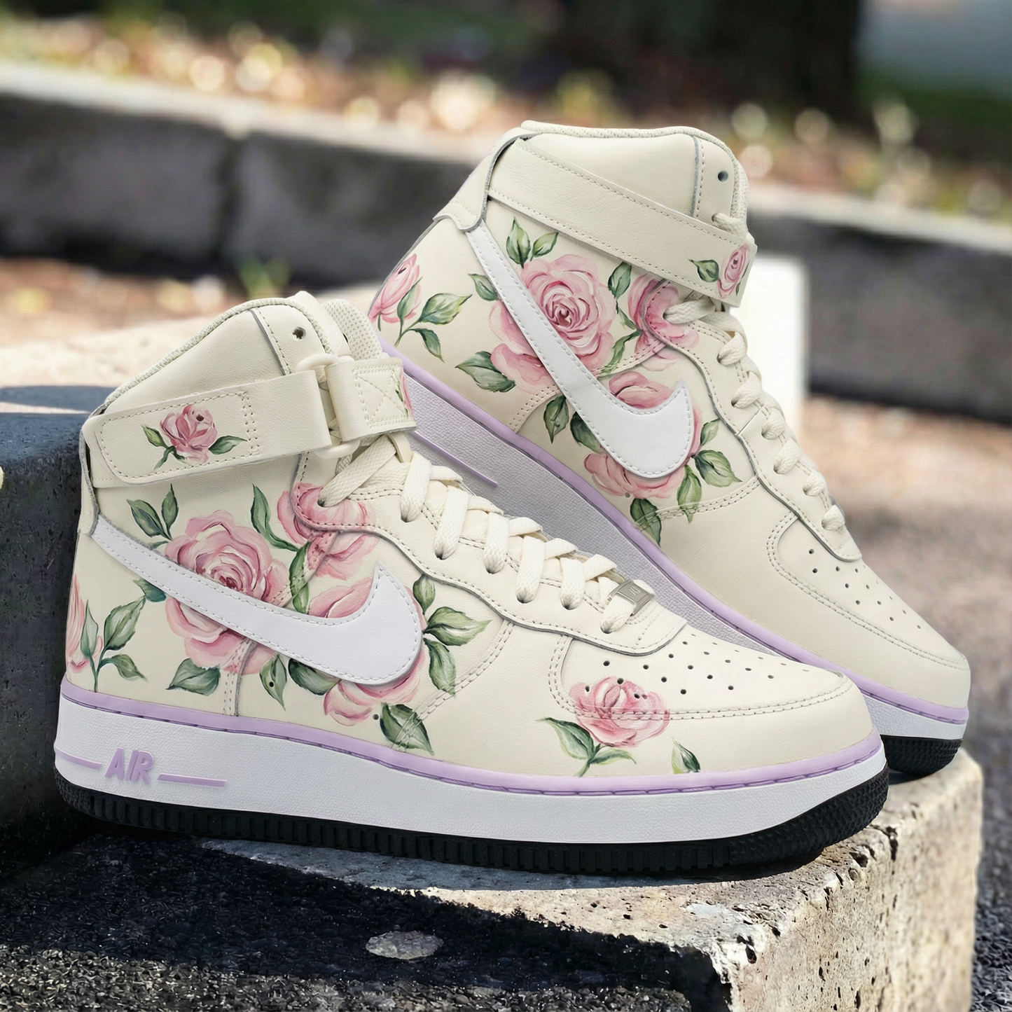 Beige Rose Custom AF 1s Shoes