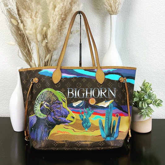 Hand Painted Custom Bighorn Desert Tote Bag