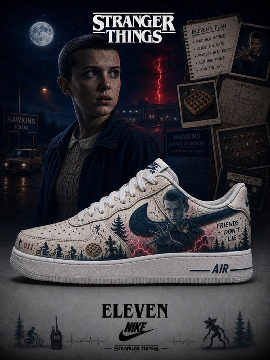 Stranger Things Hand Painted Custom Air Force 1 Sneakers