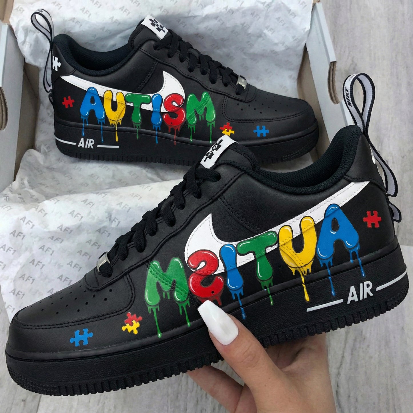 Black Autism - Themed Custom AF 1s Shoes