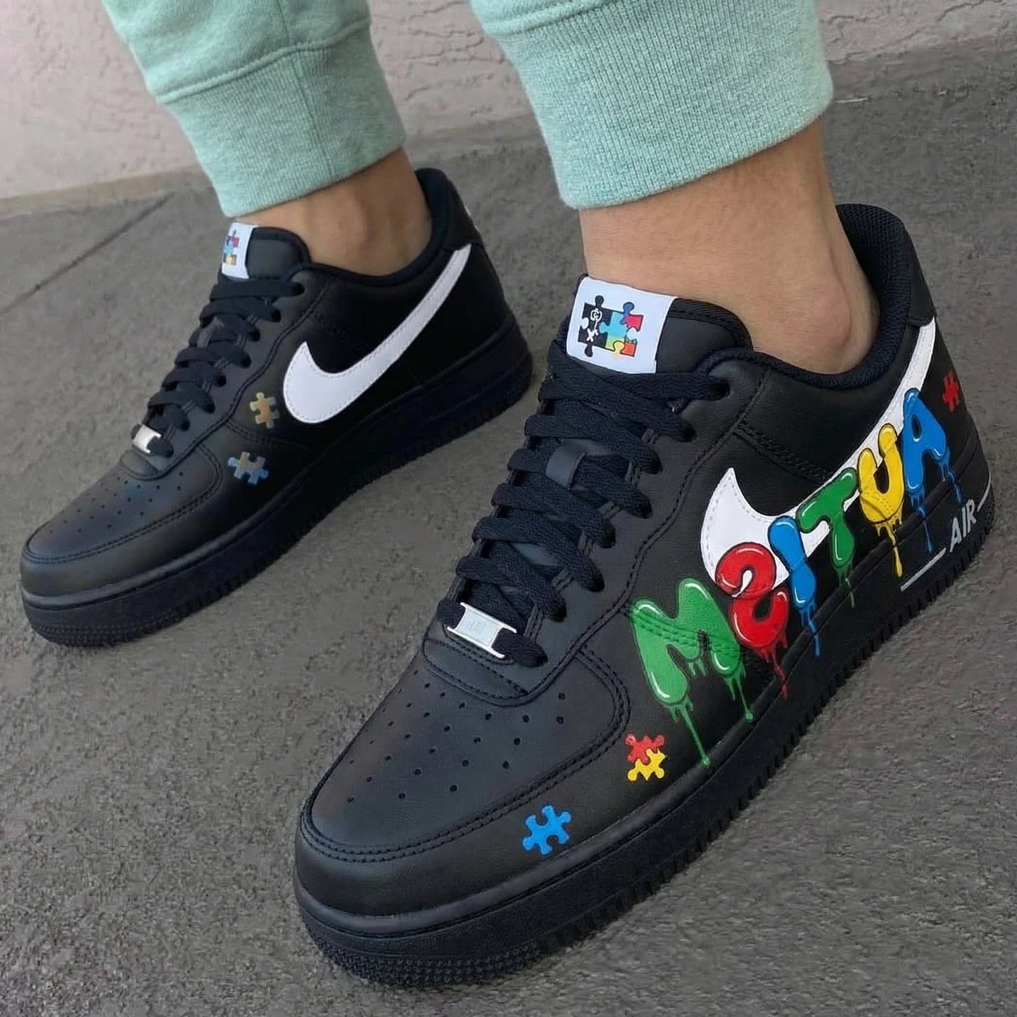 Black Autism - Themed Custom AF 1s Shoes