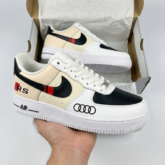 Black Cream Audi Logo RS Custom AF 1s Shoes