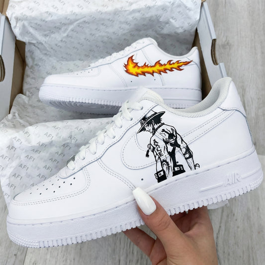 Black Flame One Piece Anime Character Custom AF 1s Shoes