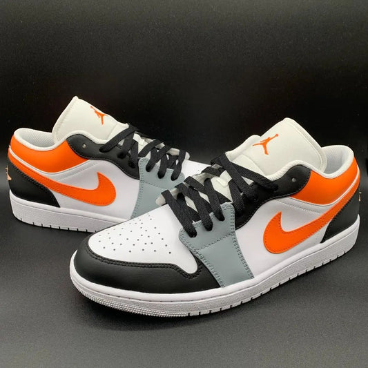 Black Orange White Custom AJ 1s Shoes