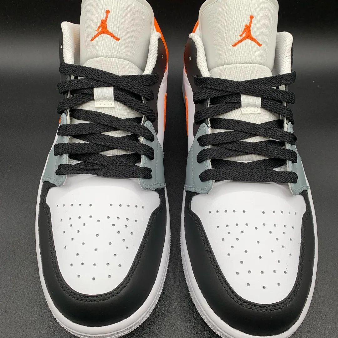 Black Orange White Custom AJ 1s Shoes