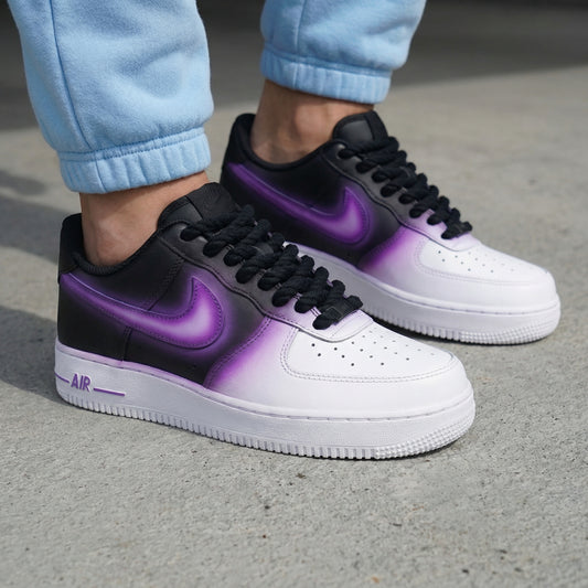 Black Purple Gradient Custom AF 1s Shoes