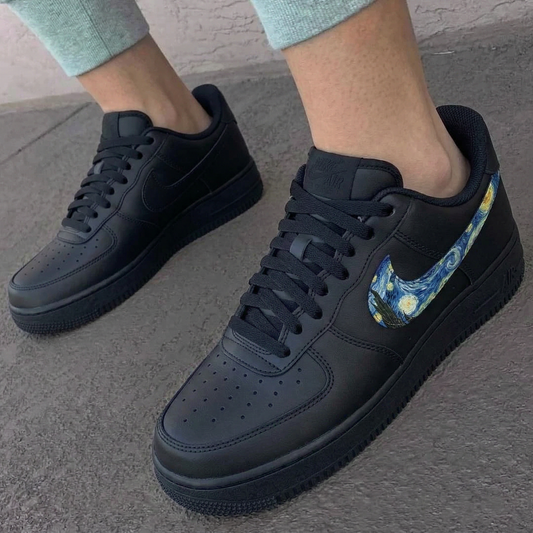 Black Starry Night Custom AF 1s Shoes
