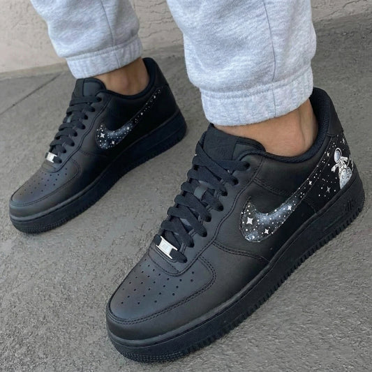 Black Starry Sky Astronaut Custom AF 1s Shoes