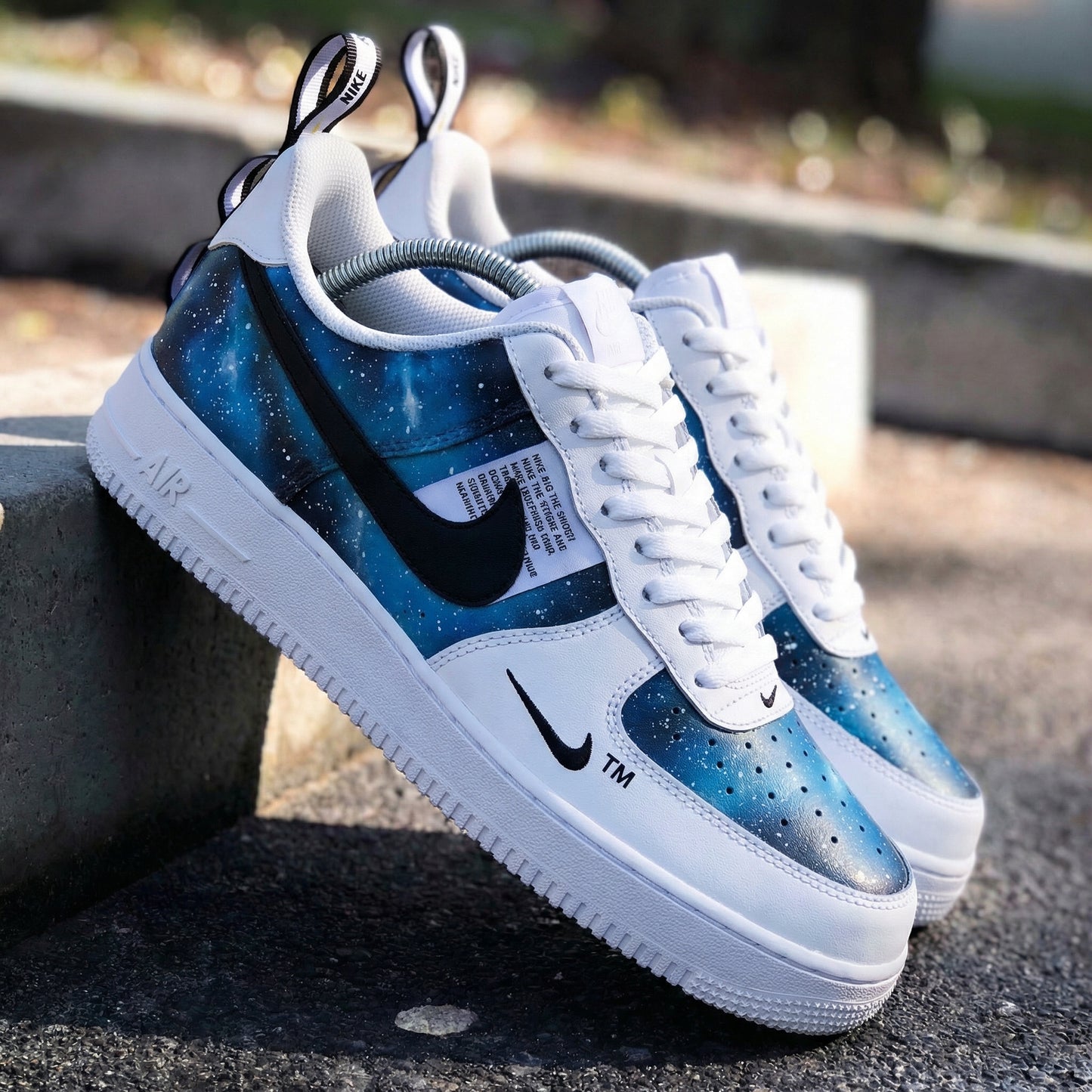 Blue Galaxy Custom AF 1s Shoes